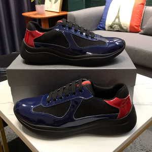 Chaussures de course épaisses en cuir verni respirant et maille antidérapante, baskets de créateur à semelle épaisse pour hommes et femmes, chaussures décontractées en gros - Product Image 6