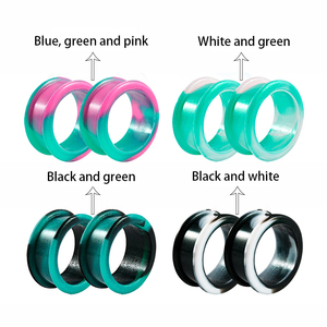 Expansores de Oreja de Silicona de Alta Calidad al por Mayor, Colores Variados, Doble Abertura, Joyería para Piercing, 8mm-38mm para Uso Diario - Product Image 3