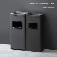 Cendrier extérieur haut en acier inoxydable avec ouverture latérale pour usage commercial, idéal pour les halls d'hôtels et les zones commerciales