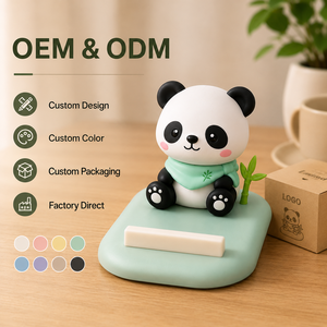 Soporte para Teléfono de PVC con Diseño de Panda y Detalles de Bambú, Soporte para Celular con Dibujo Animado, Regalo Premium, Soporte para Smartphone de Escritorio - Product Image 1