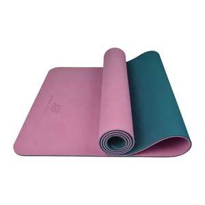 Tapis de yoga de haute qualité 6 mm bicolore en TPE avec logo imprimé, écologique et biologique, équipement d'exercice BG-02 - Product Image 5