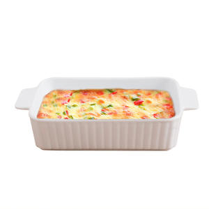Plat à gratin rectangulaire en céramique blanche pour four, 9,5 pouces DP1123C-9.5 - Product Image 5