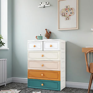 <span class=keywords><strong>Armoire</strong></span> de rangement de vêtements de bébé durable de haute qualité 5 couches en plastique enfants chambre <span class=keywords><strong>armoire</strong></span> avec tiroirs Design coloré - Product Image 3
