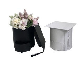 毕业独特怀旧精致抽屉式惊喜礼品盒圆形研究生博士帽子帽盒花卉包装 - Product Image 6