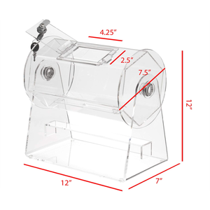 Boîte à billets de tombola en acrylique transparente, tambour à billets de tombola moderne en acrylique à manivelle pour <span class=keywords><strong>les</strong></span> jeux de loterie - Product Image 4