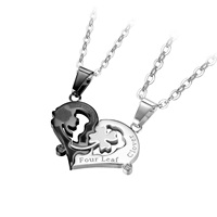 Collier personnalisé pour Couple, chaîne d'amour, collier pour Couples, demi-cœur, Diy