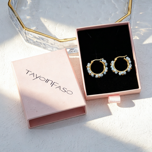 Pendientes de Aro Minimalistas Chapados en Oro con Cuentas de Cristal para Uso Diario de Mujer - Product Image 6