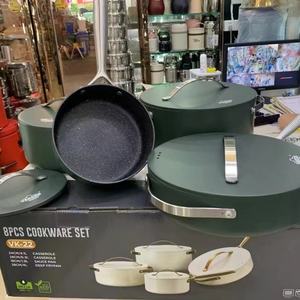 Home Party 8PCs <span class=keywords><strong>Keep</strong></span> Food Warm Granite Cookware Set Nueva llegada Venta caliente Sopa Olla Cazuela Herramientas de cocina - Product Image 4