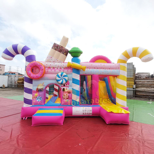 Castillo inflable comercial para niños, mundo de dulces, con tobogán, hupfburg inflable, brincolín para exteriores para fiestas - Product Image 1