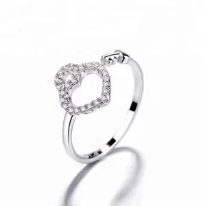 Latest Design Simple Rings Silver 925 Thin Band Rings Heart Design for Wedding Rings Women