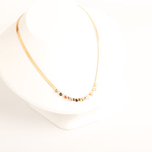 Collar con colgante de circón de estilo Vintage a la moda, collar de joyería impermeable antioxidante con cuentas de acero inoxidable - Product Image 1