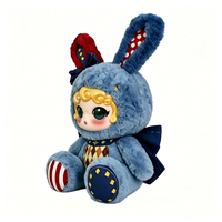Prêt à être expédié maintenant : Peluche lapin mignon Mengqi, style rétro américain, pour enfants et collectionneurs