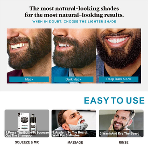 Shampoo colorant pour barbe Wiseking <span class=keywords><strong>Bio</strong></span> Color, sans PPD, facile à utiliser, colorant pour moustache, enrichi à l'huile d'argan naturelle, couverture rapide des cheveux blancs en 5 minutes - Product Image 6