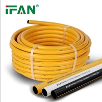 Tuyau IFAN DIN PEX Al PEX 16-32MM, tuyau composite en aluminium et plastique jaune, tuyau flexible pour gaz GPL, pour raccords et vannes