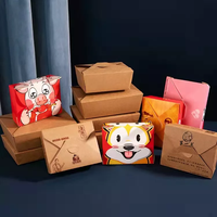 Hot Selling Custom Logo Afdrukken Wegwerp Kraftpapier Weg Te Nemen Voedselverpakking Lunchbox
