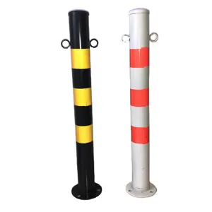 交通安全反光链钢路边停车障碍路障柱，钢柱，警告柱