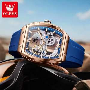 Reloj de Hombre OLEVS 6779 de Marca Superior, Reloj Mecánico Automático Original con Diseño de Esqueleto, Correa de Silicona, Relojes Deportivos para Hombre 2025 - Product Image 2