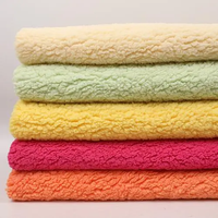 Shaoxing fabricant 100% Polyester Faux coton Sherpa doublure polaire Pile courte fausse fourrure peluche tissu polaire