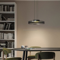Luminaire suspendu en verre empilé moderne, lampe suspendue LED en verre coloré à plusieurs niveaux pour îlot de cuisine, décoration de table à manger