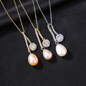 สร้อยคอจี้มุก PAG&<span class=keywords><strong>MAG</strong></span> เงินแท้ S925 สร้อยคอผู้หญิงประดับเพชรคิวบิกเซอร์โคเนียขนาดใหญ่ ขายส่ง - Product Image 4