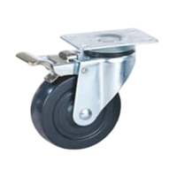 Nouvel Arrivage Roue Pivotante Industrielle en Caoutchouc Dur pour Manutention de Matériaux avec Frein, Roulement Simple et Protections Filetées – Vente en Gros