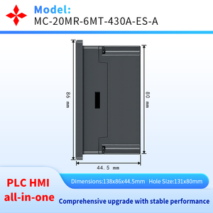 PLC HMI Todo en Uno de 4.3 Pulgadas, Compatible con ES2-20MR, 2 Ejes Integrados, Compatible con Interpolación Circular y RS485 Modbus RTU - Product Image 3
