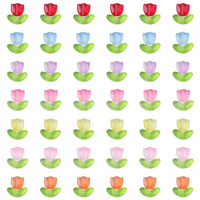Usine de Perles en Gros, Perles Entretoises en Verre Colorées Forme Tulipe, Fleur et Feuilles pour la Fabrication de Bijoux, Bracelets Perle, Colliers et Breloques