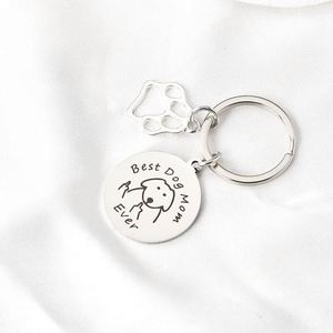 Best Dog/Cat Mom Accessories Stainless Steel Engraved Pet <b>Key</b> Chain Light Keychain with 25mm Size Offset Printing - Product Image 4