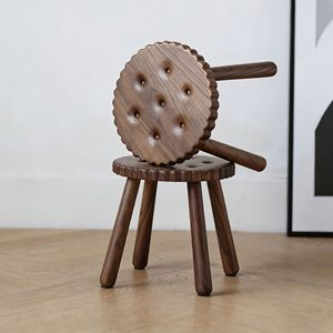 Cookie <b>Stool</b> Solid <b>Wood</b> 22.5x22.5cm Handmade Minimalist Design Home Living Room <b>Stool</b> For Children And Adults - Product Image 1