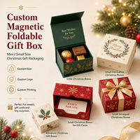 Scatola Regalo Magnetica Pieghevole Rigida Decorativa Miniatura per Carte Regalo e Regali di Natale