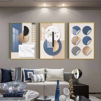 Nordique salon décoration photo affiche impression noir cuivre géométrique abstrait tenture murale Art cristal porcelaine peinture