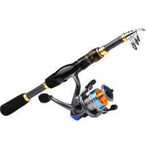 <span class=keywords><strong>Canne</strong></span> à pêche télescopique mini 4-7 sections en fibre de verre haute puissance pour leurres de basse, longueur fermée 39,5-42 cm, eau salée et eau douce - Product Image 4
