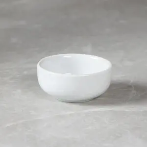 2.5 "seramik yuvarlak tabak 50ml kapasiteli küçük beyaz porselen tabak sofra takımı için