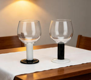 Verres à vin rouge bordeaux bicolores personnalisés en gros pour mariage - Product Image 3