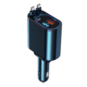 Cargador de Coche de 120 W con Carga Rápida PD, Puerto USB C Dual, Pantalla Digital, Indicador LED, Adaptador para Encendedor de Cigarrillos de 12-24 V - Product Image 1