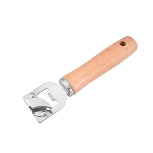 Multi Functional Bottle Opener Stainless Steel Wooden Handle Beer Soda Opener - Product Image 2