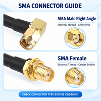 Câble RF RG58 avec connecteur SMA à angle droit pour antenne de récepteur GPS de drone FPV, câble coaxial 50 Ohm, 0-3 GHz, longueur personnalisée