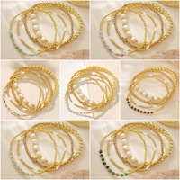 Bracelet en alliage plaqué or style bohème, motif géométrique, perles empilées, bijoux de mode estivaux pour anniversaire