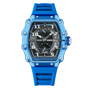 Reloj Deportivo de Lujo para Hombre, Marca de Moda, Forma de Barril, Movimiento de Cuarzo Japonés, Correa de Silicona Luminosa, Resistente al Agua, con Caja - Product Image 5