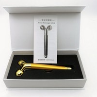 2023new Herramientas de cuidado personal Estiramiento facial 2 en 1 Masajeador facial Rodillo 3D Vibrador 24K Gold Energy Beauty Bar
