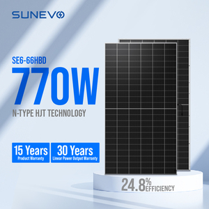 แผงโซลาร์เซลล์แบบสองหน้า Sunevo N Type Hjt 550w 700w 720w 750w 770w พร้อมใบรับรอง CE ความน่าเชื่อถือสูงสำหรับบ้านและเชิงพาณิชย์ - Product Image 1