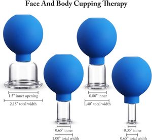 4pcs Health Massage Vacuum Cupping Cups Set Glass Cupping Set Glass Silicone Cupping Cups Massage for Body Back Shoulder Muscle - Product Image 2