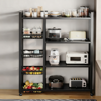Étagère de rangement en fer multi-niveaux pour la maison, type sur pied, étagère pour four à micro-ondes, étagère de rangement pour légumes de cuisine, panier de rangement