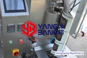 Máquina de llenado, sellado y envasado de gránulos, snacks y gelatina con cadena semiautomática YB-450LD - Product Image 1
