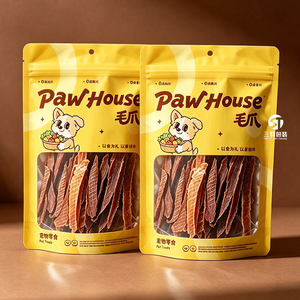 Sachets d'emballage personnalisés pour aliments pour chats 50g 100g 250g, pochettes refermables en aluminium avec fenêtre pour friandises pour animaux de compagnie - Product Image 1