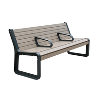 Banc de jardin public 3 places en WPC avec accoudoirs pour extérieur