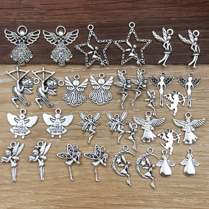 จี้รูปดาวเทวดา โลหะผสมเงินโบราณ อุปกรณ์ทำเครื่องประดับ DIY สำหรับงานประดิษฐ์ - Product Image 1