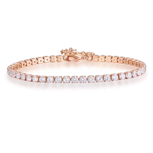 Bomei ステンレススチール製 3mm幅 キュービックジルコニア CZストーン アイスアウト ダイヤモンド アジャスタブル テニスチェーンブレスレット レディースジュエリー - Product Image 3