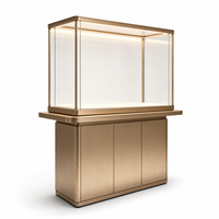 Comptoir d'exposition de bijoux et de montres sur mesure avec vitrine en verre, éclairage LED et armoire de rangement