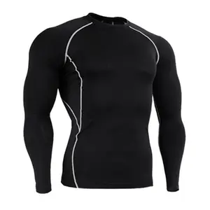 Hochwertige Männer Langarm Kompression Sport Thermal T-Shirt Haut Strumpfhose Base Layer Männlich Quick Dry Tops T-Shirts